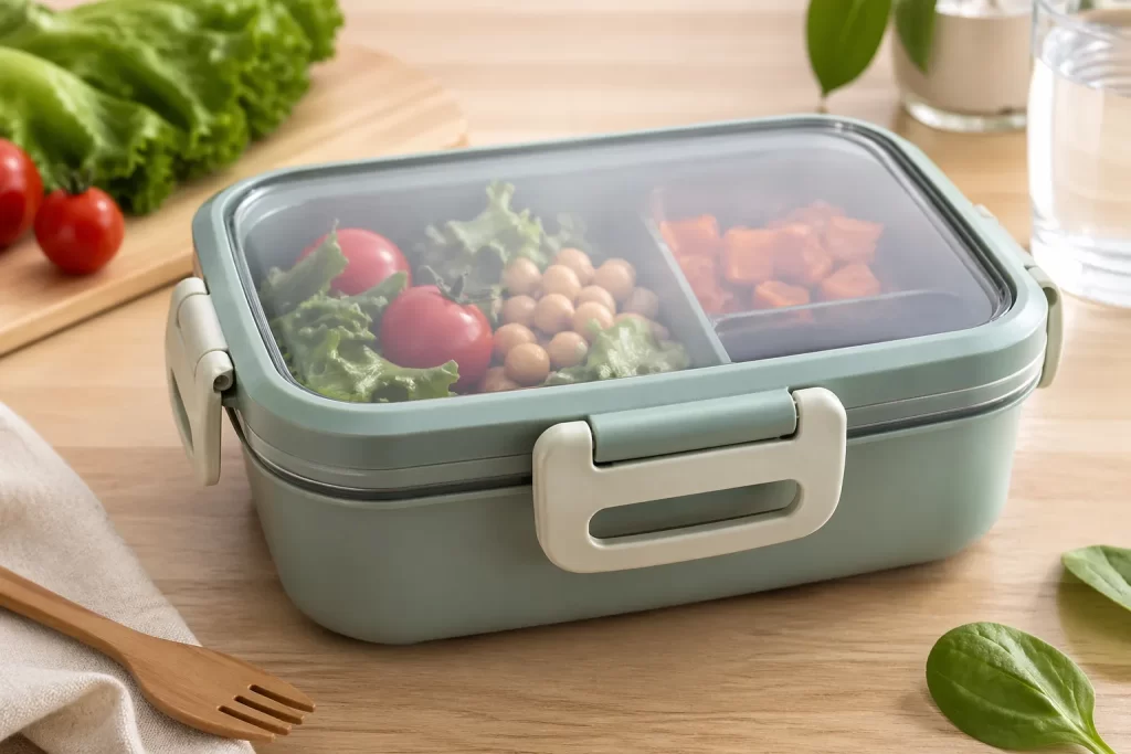 Home Moderne lunchbox met goed afsluitbare deksel, ideaal voor vers en lekvrij meenemen van maaltijden.